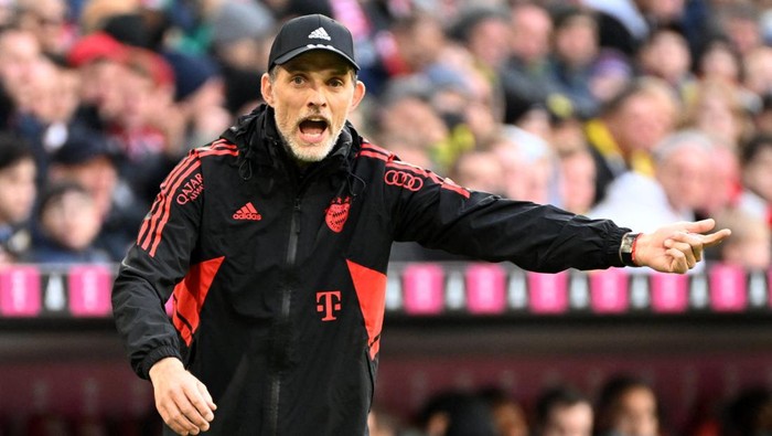 Soccer Football - Bundesliga - Bayern Munich v Borussia Dortmund - Allianz Arena, Munich, Germany - April 1, 2023 Bayern Munich coach Thomas Tuchel reacts REUTERS/Angelika Warmuth DFL REGULATIONS PROHIBIT ANY USE OF PHOTOGRAPHS AS IMAGE SEQUENCES AND/OR QUASI-VIDEO.