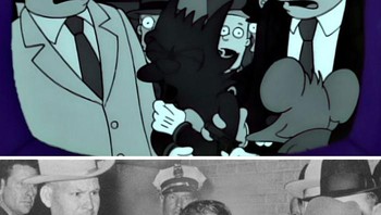 Tatapan detektif James R. Leavelle (kiri), saat Jack Ruby Menembak Lee Harvey Oswald di basement kantor polisi di Dallas Pada 24 November 1963. Foto: Boredpanda
