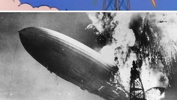 Bencana Hindenburg pada tahun 1937. Foto: Boredpanda