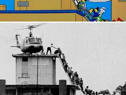 Saat Karakter The Simpsons Mengulang Foto Momen Ikonik Dunia