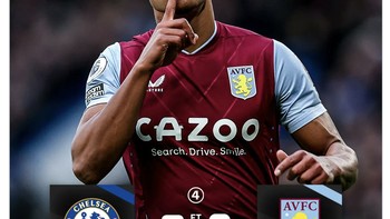 Di laga sebelumnya sudah tepat di jalan kemenangan, eh sekarang Chelsea kembali menelan kekalahan yang kali ini dilumat oleh Aston Villa dalam laga lanjutan Liga Inggris. Foto: Twitter