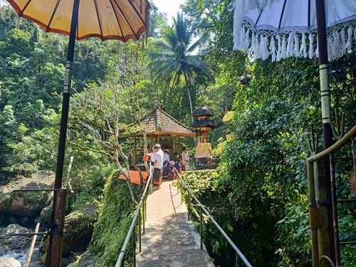 Pura Khayangan Jagat Ulun Danu Pagubugan di sebelah utara Bendungan Bendel, Desa Manistutu, Kecamatan Melaya, Kabupaten Jembrana, Bali. (I Putu Adi Budiastrawan/detikBali)