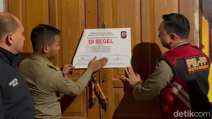 Tangkapan layar proses penyegelan THM di Bogor.