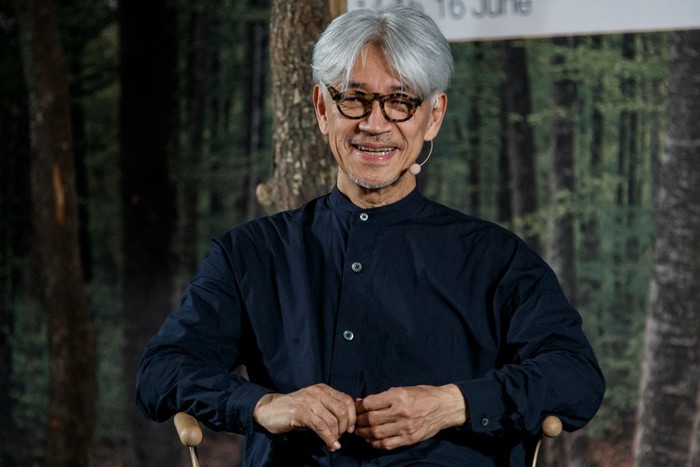 BARCELONA, SPAIN - JUNE 15:  Ryuichi Sakamoto attends a conference at Sonar Festival on June 15, 2018 in Barcelona, Spain.  (Photo by Xavi Torrent/WireImage)