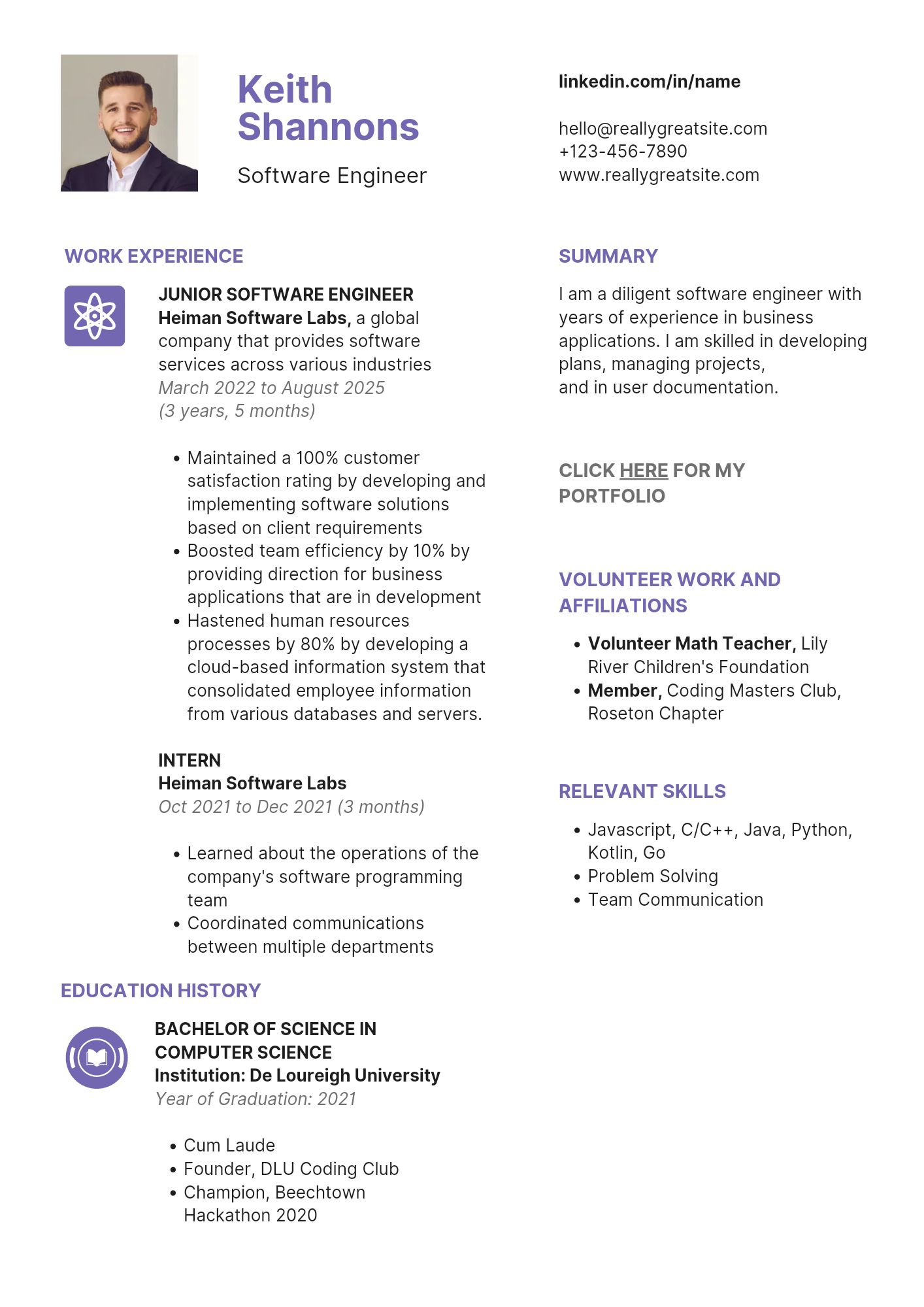Contoh CV bahasa Inggris.