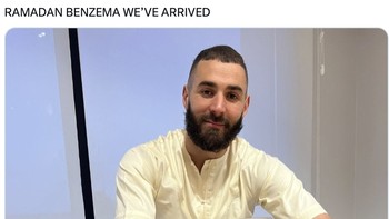 Tak sedikit netizen yang menyebut Benzema tetap gacor meski berpuasa. Foto: Twitter