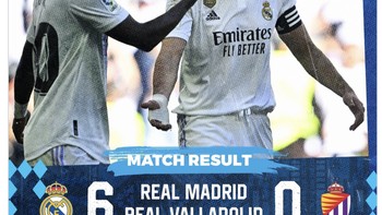 Real Madrid tampil trengginas dengan melumat Real Valladolid dengan skor besar 6-0. Foto: Twitter