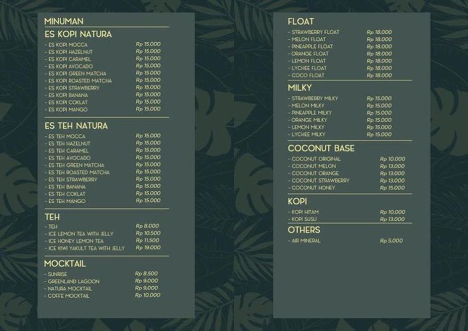 Menu Nature Café & Resto, Mataram, NTB (dok. Nature Café & Resto)
