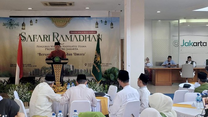 Safari Ramadan PWNU DKI Jakarta Kuatkan Organisasi dengan Silaturahmi Pengurus Wilayah Nahdlatul Ulama (PWNU) DKI Jakarta mengadakan Safari Ramadan 1444 H di Gedung PWNU II, Cilandak, Jakarta Selatan, Senin (3/4/2023).
