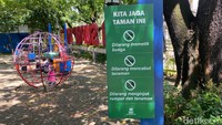Bagi anda yang akan ngabuburit di Taman Superhero agar memperhatikan sejumlah aturan demi kenyamanan semua pengunjung taman (Foto: Wisma Putra/detikJabar).