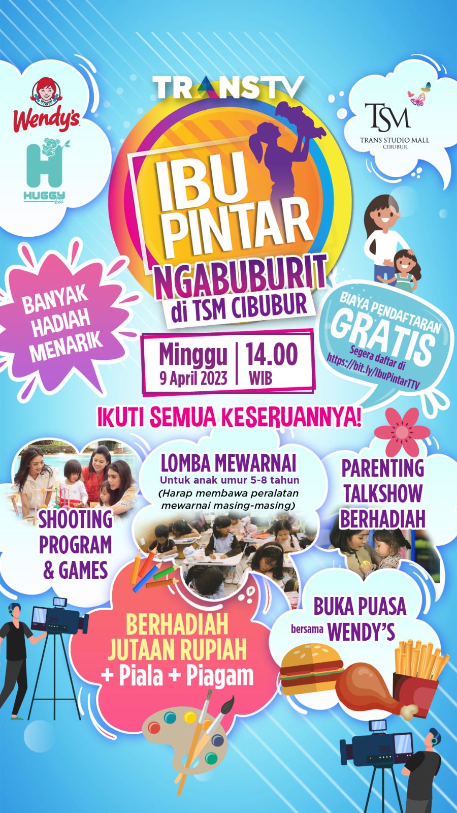 Ibu Pintar, Program TRANS TV mengajak anak-anak usia 5-8 tahun untuk menunjukkan keahliannya di TSM Cibubur.