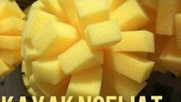 Terlihat menyegarkan dengan warna kuning, benda ini seperti mangga yang sudah dipotong-potong. Nyatanya ini hanyalah alat bersih-bersih. Foto: Instagram/Twitter