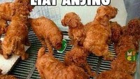 Sekumpulan anjing berbulu cokelat ini juga tak kalah membuat salah fokus. Tampilannya yang bergerombol membuat orang melihatnya seperti ayam goreng krispi. Foto: Instagram/Twitter