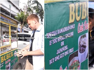 Penjual Bubur Ini Beri Bonus Gratis Jika Pembeli Bisa Bahasa Inggris atau Jepang