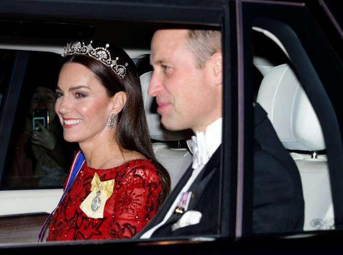 LONDON, ENGLAND - NOVEMBER 22: Catherine, Princess of Wales during the State Banquet at Buckingham Palace on November 22, 2022 in London, England. This is the first state visit hosted by the UK with King Charles III as monarch, and the first state visit here by a South African leader since 2010. (Photo by Chris Jackson/Getty Images)