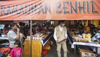 Begini suasana di lokasi jajanan takjil di kawasan Benhil, Jakarta.