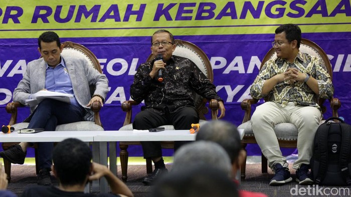 Diskusi Empat Pilar bertema Polemik 349 T, Peran Legislator Ungkap Keadilan Sosial Demi Selamatkan Pajak Negara' digelar di Gedung Nusantara III Kompleks Parlemen, Senayan, Jakarta. Rabu (5/4/2023).