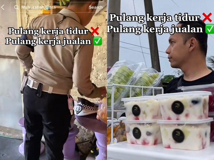 Viral Polisi Kerja Sambilan Jualan Salad Buah Di Pinggir Jalan Pasuruan