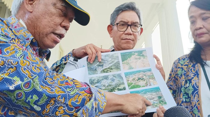 Menteri PUPR Basuki Hadimuljono memperlihatkan progres pembangunan IKN.
