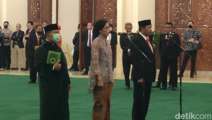 Pejabat tinggi Polri Komjen Nana Sudjana resmi dilantik sebagai Inspektorat Utama di DPR RI hari ini. (Dwi Rahmawati/detikcom).
