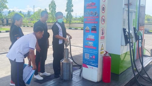 Salah satu SPBU yang disidak di Jembrana, Rabu (5/4/2023).