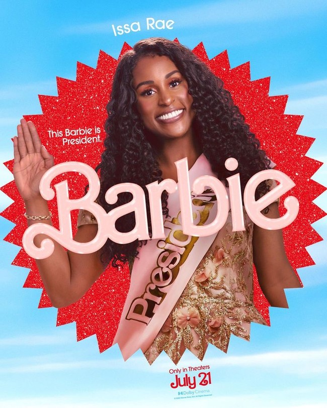 Issa Rae Sebagai Barbie PresidenDalam dunia Barbie, presiden terpilih adalah seorang Barbie wanita berkulit hitam yang diperankan oleh Issa Rae. Kehadiran Issa yang dikenal sebagai komedia juga dinantikan.Foto: Instagram @barbiethemovie