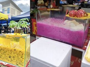 Curi Perhatian Pelanggan, Penjual Ini Tawarkan Minuman Pakai Akuarium Kaca