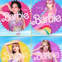 Masing-masing personel BLACKPINK Jisoo, Jennie, Lisa, dan Rose pun terlihat menonjol bak Barbie sungguhan. Foto: dok. Twitter @starfess