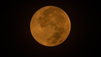 UNGARAN, INDONESIA - APRIL 6: Full Pink Moon shines over the Al-Ikhlas Mosque in Ungaran, Central Java Province, Indonesia, in the early morning of April 6, 2023. (Photo by WF Sihardian/Anadolu Agency via Getty Images)