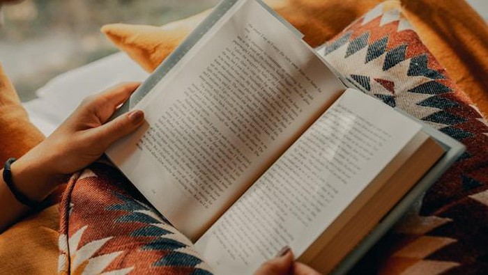 Membaca novel.
