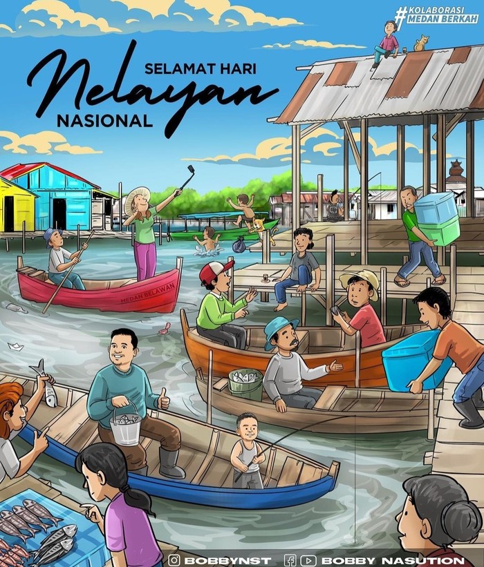 Poster yang diunggah Bobby menampilkan Ketua Nahyan sedang asyik mancing (istimewa/instagram @bobbynst)