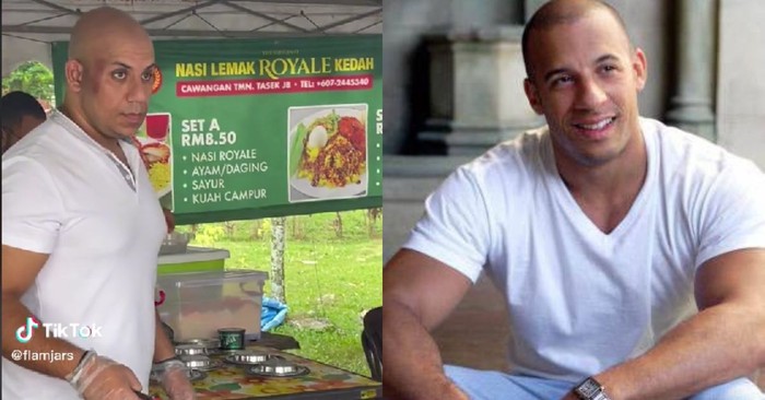 Wah! Penjual Kunafa dan Nasi Lemak Ini Mirip Sekali Vin Diesel