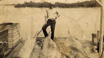 Nelayan dan tangkapannya. Foto: Rarehistoricalphotos