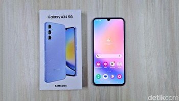 Selanjutnya ada Samsung Galaxy A34 5G di peringkat sembilan dengan 7,1 juta unit. Foto: Adi Fida Rahman/detikINET