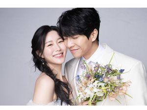 Rona Bahagia di Wajah Lee Da In dan Lee Seung Gi yang Resmi Menikah