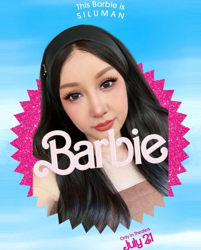 Lucinta Luna mengikut tren edit foto Barbie terinspirasi film Barbie The Movie. Ia pun menyebut dirinya sebagai Barbie Siluman. Foto: Instagram