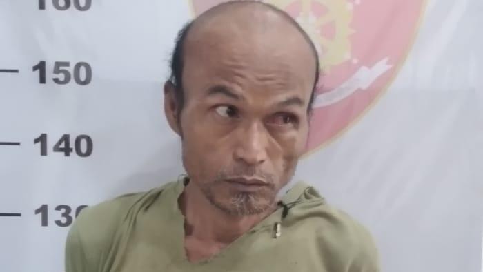 Sugeng pelaku pembacokan di Tanah Laut, Kalimantan Selatan diamankan polisi.
