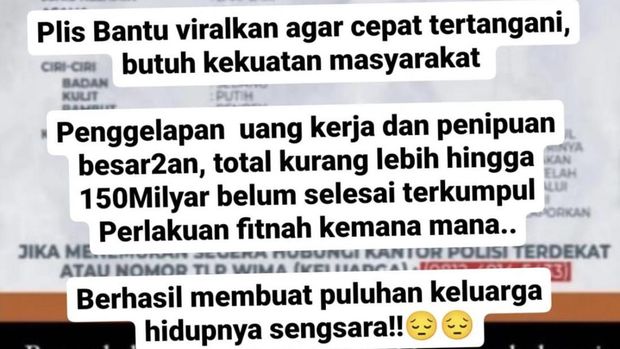 Unggahan tentang pria di Kota Malang yang dilaporkan hilang