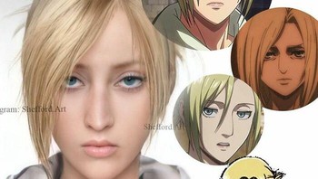 Annie Leonhardt dari Attack On Titan. Foto: Boredpanda/shefford.art