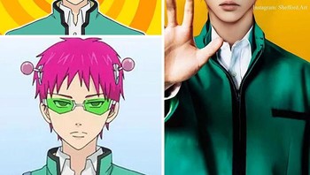 Kusuo Saiki dari The Disastrous Life Of Saiki K. Foto: Boredpanda/shefford.art