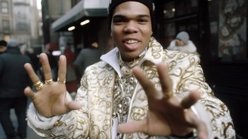 Petinju Muhammad Ali digambarkan sebagai seorang rapper muda dengan bantuan AI. Foto: Instagram/Smoozus