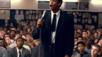 Dengan teknologi AI, begini jika Denzel Washington diangkat menjadi kepala sekolah. Foto: Instagram/Smoozus