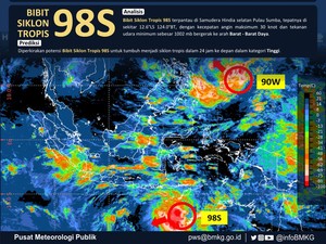 BMKG Imbau Waspada, Ini Dampak Bibit Siklon 90W dan 98S di Dekat RI