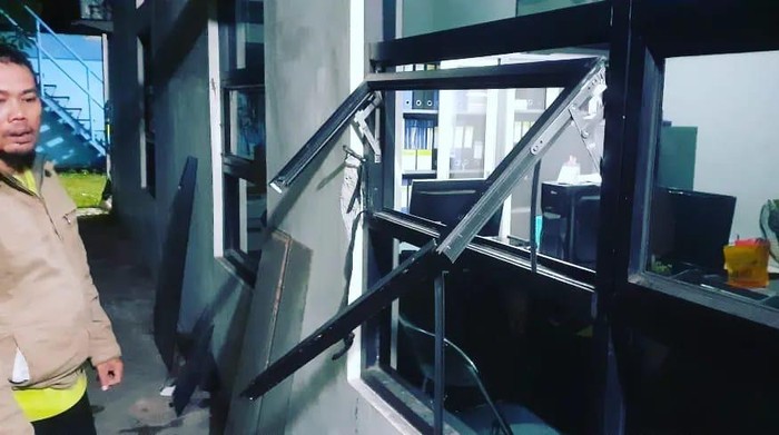 Bagian kantor PDAM Subang yang dibobol maling.