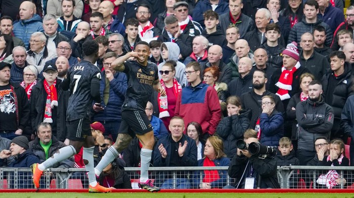 Pertandingan Liverpool vs Arsenal berlangsung di Anfield, Minggu (9/4/2023) malam. Kedua tim menyudahi pertandingan dengan skor 2-2.