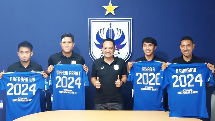 Empat pemain PSIS Semarang yang diperpanjang kontraknya. Foto diunggah Senin (10/4/2023).