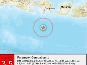 2 Kali Gempa M 3,3 dan 3,5 Mengguncang Bali Senin Sore