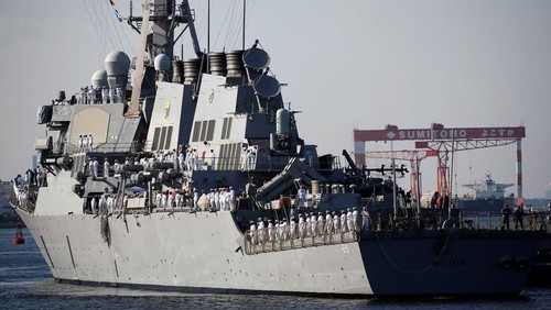 The USS Milius (DDG69) guided-missile destroyer arrives to join the Forward Deployed Naval Force (FDNS) at the U.S. naval base in Yokosuka, Japan May 22, 2018. REUTERS/Issei Kato