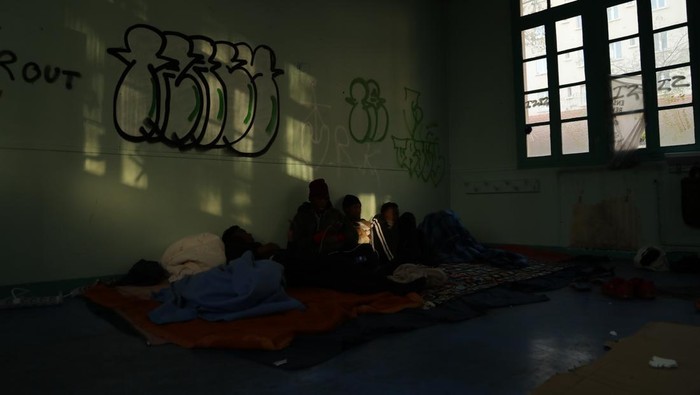 PARIS, FRANCE - APRIL 8: Teenage refugees in Paris, France have sought shelter in an abandoned school building, according to an NGO on April 08, 2023. Utopia56 on Twitter shared photos from the scene. 