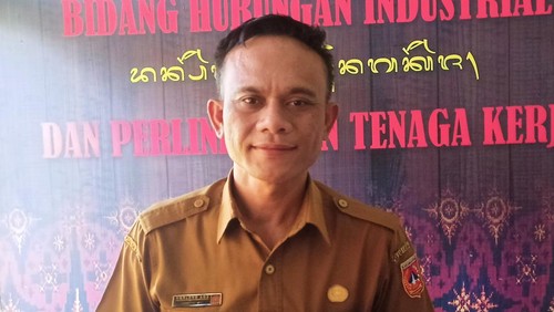 Kepala Bidang Hubungan Industrial dan Perlindungan Tenaga Kerja, Disnakertrans Kabupaten Karangasem Wayan Surya Edy Gautama, Senin (10/4/2023).